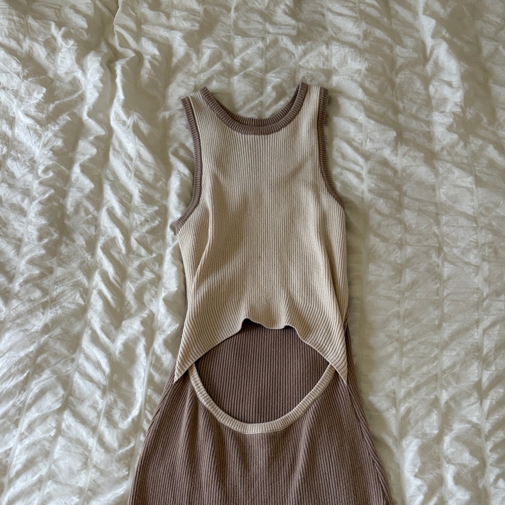 Sleeveless Ribbed Knit Dress